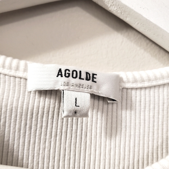 Agolde - Bea Cutaway Bodysuit in White - Size L - Picture 5 of 10